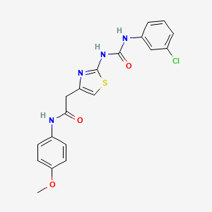 B6545279 2-(2-{[(3-chlorophenyl)carbamoyl]amino}-1,3-thiazol-4-yl)-N-(4-methoxyphenyl)acetamide CAS No. 946251-01-0