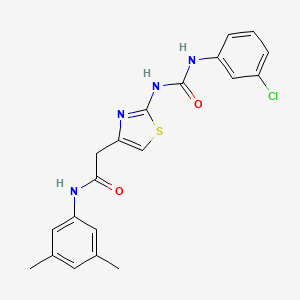 B6545296 2-(2-{[(3-chlorophenyl)carbamoyl]amino}-1,3-thiazol-4-yl)-N-(3,5-dimethylphenyl)acetamide CAS No. 946326-73-4