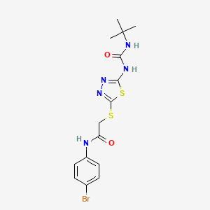 molecular formula C15H18BrN5O2S2 B6546629 N-(4-bromophenyl)-2-({5-[(tert-butylcarbamoyl)amino]-1,3,4-thiadiazol-2-yl}sulfanyl)acetamide CAS No. 886941-87-3