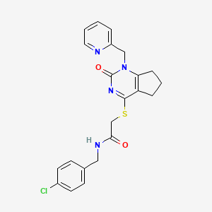 B6546666 N-[(4-chlorophenyl)methyl]-2-({2-oxo-1-[(pyridin-2-yl)methyl]-1H,2H,5H,6H,7H-cyclopenta[d]pyrimidin-4-yl}sulfanyl)acetamide CAS No. 946325-92-4