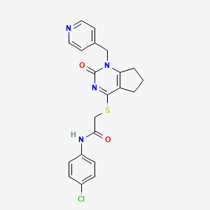molecular formula C21H19ClN4O2S B6546699 N-(4-chlorophenyl)-2-({2-oxo-1-[(pyridin-4-yl)methyl]-1H,2H,5H,6H,7H-cyclopenta[d]pyrimidin-4-yl}sulfanyl)acetamide CAS No. 946326-51-8