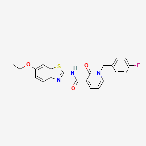 molecular formula C22H18FN3O3S B6546728 N-(6-ethoxy-1,3-benzothiazol-2-yl)-1-[(4-fluorophenyl)methyl]-2-oxo-1,2-dihydropyridine-3-carboxamide CAS No. 946302-09-6