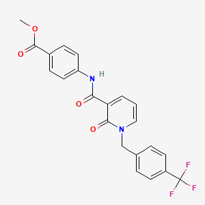 molecular formula C22H17F3N2O4 B6546864 methyl 4-(2-oxo-1-{[4-(trifluoromethyl)phenyl]methyl}-1,2-dihydropyridine-3-amido)benzoate CAS No. 946332-50-9