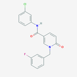 molecular formula C19H14ClFN2O2 B6547058 N-(3-chlorophenyl)-1-[(3-fluorophenyl)methyl]-6-oxo-1,6-dihydropyridine-3-carboxamide CAS No. 946333-38-6