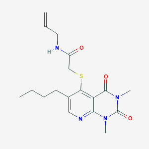 molecular formula C18H24N4O3S B6548032 N-allyl-2-((6-butyl-1,3-dimethyl-2,4-dioxo-1,2,3,4-tetrahydropyrido[2,3-d]pyrimidin-5-yl)thio)acetamide CAS No. 946378-12-7