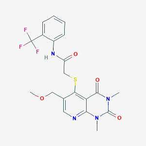 B6548188 2-{[6-(methoxymethyl)-1,3-dimethyl-2,4-dioxo-1H,2H,3H,4H-pyrido[2,3-d]pyrimidin-5-yl]sulfanyl}-N-[2-(trifluoromethyl)phenyl]acetamide CAS No. 946342-17-2