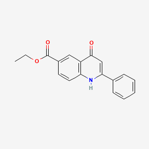 molecular formula C18H15NO3 B6548948 6-Quinolinecarboxylic acid, 1,4-dihydro-4-oxo-2-phenyl-, ethyl ester CAS No. 90033-86-6