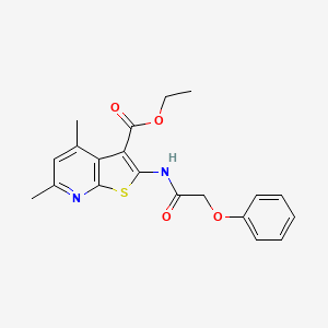 molecular formula C20H20N2O4S B6548972 ethyl 4,6-dimethyl-2-(2-phenoxyacetamido)thieno[2,3-b]pyridine-3-carboxylate CAS No. 1040658-49-8