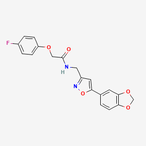 molecular formula C19H15FN2O5 B6549485 N-{[5-(2H-1,3-benzodioxol-5-yl)-1,2-oxazol-3-yl]methyl}-2-(4-fluorophenoxy)acetamide CAS No. 1040641-07-3