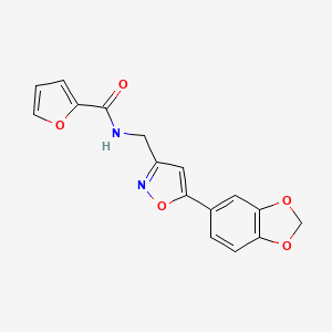 molecular formula C16H12N2O5 B6549513 N-{[5-(2H-1,3-benzodioxol-5-yl)-1,2-oxazol-3-yl]methyl}furan-2-carboxamide CAS No. 1040641-54-0