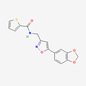 molecular formula C16H12N2O4S B6549518 N-{[5-(2H-1,3-benzodioxol-5-yl)-1,2-oxazol-3-yl]methyl}thiophene-2-carboxamide CAS No. 1040641-61-9