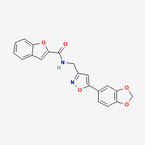 molecular formula C20H14N2O5 B6549521 N-{[5-(2H-1,3-benzodioxol-5-yl)-1,2-oxazol-3-yl]methyl}-1-benzofuran-2-carboxamide CAS No. 1040641-68-6