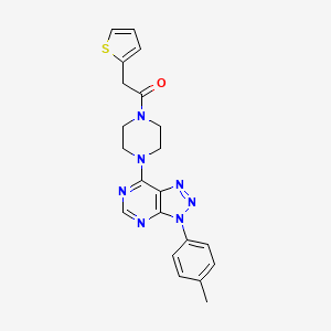 molecular formula C21H21N7OS B6549604 1-{4-[3-(4-methylphenyl)-3H-[1,2,3]triazolo[4,5-d]pyrimidin-7-yl]piperazin-1-yl}-2-(thiophen-2-yl)ethan-1-one CAS No. 1040672-56-7