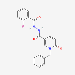 molecular formula C20H16FN3O3 B6549626 N'-(1-benzyl-6-oxo-1,6-dihydropyridine-3-carbonyl)-2-fluorobenzohydrazide CAS No. 1040651-29-3