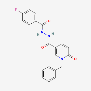 molecular formula C20H16FN3O3 B6549628 N'-(1-benzyl-6-oxo-1,6-dihydropyridine-3-carbonyl)-4-fluorobenzohydrazide CAS No. 1040651-36-2