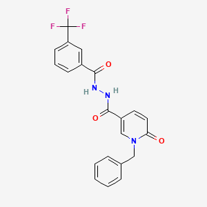 molecular formula C21H16F3N3O3 B6549629 N'-(1-benzyl-6-oxo-1,6-dihydropyridine-3-carbonyl)-3-(trifluoromethyl)benzohydrazide CAS No. 1040651-43-1