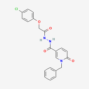 molecular formula C21H18ClN3O4 B6549632 N'-(1-benzyl-6-oxo-1,6-dihydropyridine-3-carbonyl)-2-(4-chlorophenoxy)acetohydrazide CAS No. 1040651-51-1
