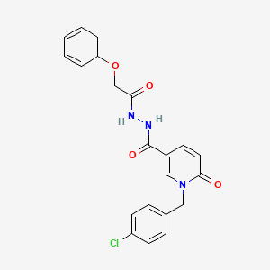 molecular formula C21H18ClN3O4 B6549679 N'-{1-[(4-chlorophenyl)methyl]-6-oxo-1,6-dihydropyridine-3-carbonyl}-2-phenoxyacetohydrazide CAS No. 1040663-91-9