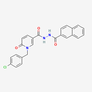 molecular formula C24H18ClN3O3 B6549772 N'-{1-[(4-chlorophenyl)methyl]-6-oxo-1,6-dihydropyridine-3-carbonyl}naphthalene-2-carbohydrazide CAS No. 1040665-74-4