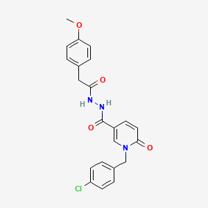 molecular formula C22H20ClN3O4 B6549775 N'-{1-[(4-chlorophenyl)methyl]-6-oxo-1,6-dihydropyridine-3-carbonyl}-2-(4-methoxyphenyl)acetohydrazide CAS No. 1040665-81-3