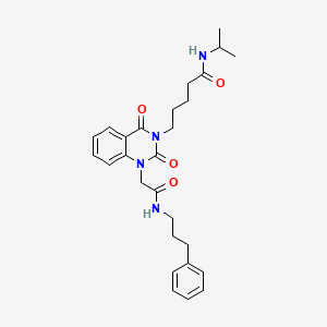 molecular formula C27H34N4O4 B6550488 5-(2,4-dioxo-1-{[(3-phenylpropyl)carbamoyl]methyl}-1,2,3,4-tetrahydroquinazolin-3-yl)-N-(propan-2-yl)pentanamide CAS No. 1040680-08-7
