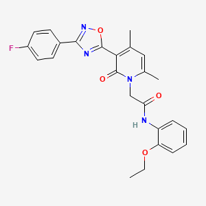 molecular formula C25H23FN4O4 B6550603 N-(2-ethoxyphenyl)-2-{3-[3-(4-fluorophenyl)-1,2,4-oxadiazol-5-yl]-4,6-dimethyl-2-oxo-1,2-dihydropyridin-1-yl}acetamide CAS No. 1040684-32-9