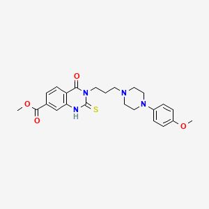 molecular formula C24H28N4O4S B6550675 methyl 3-{3-[4-(4-methoxyphenyl)piperazin-1-yl]propyl}-4-oxo-2-sulfanylidene-1,2,3,4-tetrahydroquinazoline-7-carboxylate CAS No. 1040655-52-4