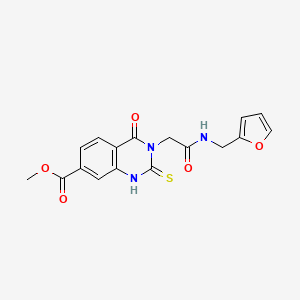 molecular formula C17H15N3O5S B6550688 methyl 3-({[(furan-2-yl)methyl]carbamoyl}methyl)-4-oxo-2-sulfanylidene-1,2,3,4-tetrahydroquinazoline-7-carboxylate CAS No. 1040655-68-2