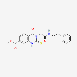 molecular formula C20H19N3O4S B6550697 methyl 4-oxo-3-{[(2-phenylethyl)carbamoyl]methyl}-2-sulfanylidene-1,2,3,4-tetrahydroquinazoline-7-carboxylate CAS No. 1040655-91-1
