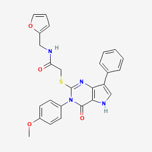 molecular formula C26H22N4O4S B6550719 N-[(furan-2-yl)methyl]-2-{[3-(4-methoxyphenyl)-4-oxo-7-phenyl-3H,4H,5H-pyrrolo[3,2-d]pyrimidin-2-yl]sulfanyl}acetamide CAS No. 1040656-78-7