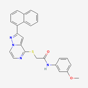 molecular formula C25H20N4O2S B6550789 N-(3-methoxyphenyl)-2-{[2-(naphthalen-1-yl)pyrazolo[1,5-a]pyrazin-4-yl]sulfanyl}acetamide CAS No. 1040658-70-5
