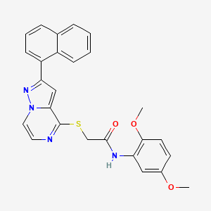 molecular formula C26H22N4O3S B6550796 N-(2,5-dimethoxyphenyl)-2-{[2-(naphthalen-1-yl)pyrazolo[1,5-a]pyrazin-4-yl]sulfanyl}acetamide CAS No. 1040659-10-6