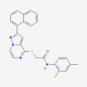 molecular formula C26H22N4OS B6550811 N-(2,4-dimethylphenyl)-2-{[2-(naphthalen-1-yl)pyrazolo[1,5-a]pyrazin-4-yl]sulfanyl}acetamide CAS No. 1040632-80-1