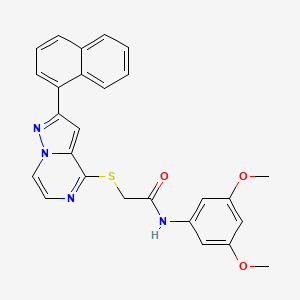 molecular formula C26H22N4O3S B6550838 N-(3,5-dimethoxyphenyl)-2-{[2-(naphthalen-1-yl)pyrazolo[1,5-a]pyrazin-4-yl]sulfanyl}acetamide CAS No. 1040633-10-0