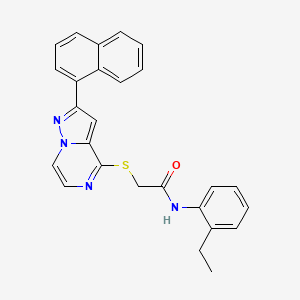 molecular formula C26H22N4OS B6550844 N-(2-ethylphenyl)-2-{[2-(naphthalen-1-yl)pyrazolo[1,5-a]pyrazin-4-yl]sulfanyl}acetamide CAS No. 1040633-05-3