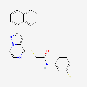 molecular formula C25H20N4OS2 B6550854 N-[3-(methylsulfanyl)phenyl]-2-{[2-(naphthalen-1-yl)pyrazolo[1,5-a]pyrazin-4-yl]sulfanyl}acetamide CAS No. 1040633-15-5