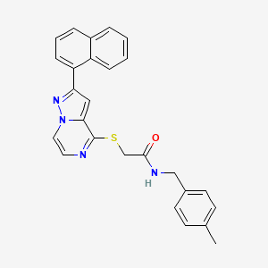 molecular formula C26H22N4OS B6550862 N-[(4-methylphenyl)methyl]-2-{[2-(naphthalen-1-yl)pyrazolo[1,5-a]pyrazin-4-yl]sulfanyl}acetamide CAS No. 1040633-51-9