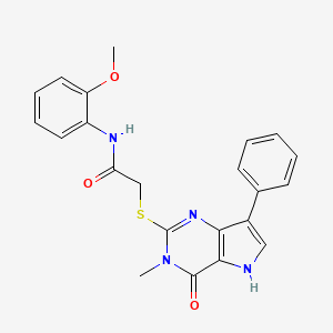 molecular formula C22H20N4O3S B6550929 N-(2-methoxyphenyl)-2-({3-methyl-4-oxo-7-phenyl-3H,4H,5H-pyrrolo[3,2-d]pyrimidin-2-yl}sulfanyl)acetamide CAS No. 1040637-04-4