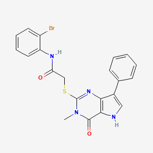 molecular formula C21H17BrN4O2S B6550971 N-(2-bromophenyl)-2-({3-methyl-4-oxo-7-phenyl-3H,4H,5H-pyrrolo[3,2-d]pyrimidin-2-yl}sulfanyl)acetamide CAS No. 1040637-73-7