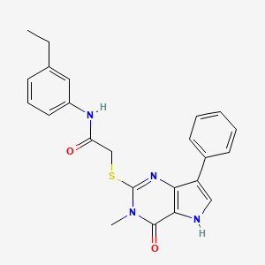 molecular formula C23H22N4O2S B6550979 N-(3-ethylphenyl)-2-({3-methyl-4-oxo-7-phenyl-3H,4H,5H-pyrrolo[3,2-d]pyrimidin-2-yl}sulfanyl)acetamide CAS No. 1040638-03-6