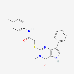 molecular formula C23H22N4O2S B6550983 N-(4-ethylphenyl)-2-((3-methyl-4-oxo-7-phenyl-4,5-dihydro-3H-pyrrolo[3,2-d]pyrimidin-2-yl)thio)acetamide CAS No. 1040638-11-6