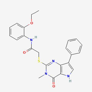 molecular formula C23H22N4O3S B6550988 N-(2-ethoxyphenyl)-2-({3-methyl-4-oxo-7-phenyl-3H,4H,5H-pyrrolo[3,2-d]pyrimidin-2-yl}sulfanyl)acetamide CAS No. 1040638-19-4