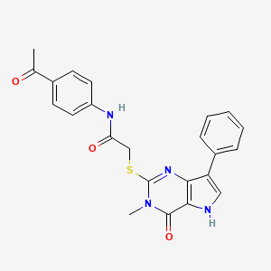 molecular formula C23H20N4O3S B6550992 N-(4-acetylphenyl)-2-({3-methyl-4-oxo-7-phenyl-3H,4H,5H-pyrrolo[3,2-d]pyrimidin-2-yl}sulfanyl)acetamide CAS No. 1040638-39-8