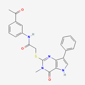 molecular formula C23H20N4O3S B6550993 N-(3-acetylphenyl)-2-({3-methyl-4-oxo-7-phenyl-3H,4H,5H-pyrrolo[3,2-d]pyrimidin-2-yl}sulfanyl)acetamide CAS No. 1040638-32-1