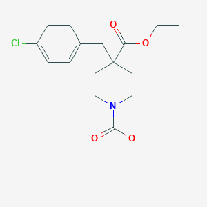 molecular formula C20H28ClNO4 B065510 Ethyl N-Boc-4-(4-chlorobenzyl)piperidine-4-carboxylate CAS No. 174605-91-5