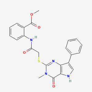 molecular formula C23H20N4O4S B6551023 methyl 2-[2-({3-methyl-4-oxo-7-phenyl-3H,4H,5H-pyrrolo[3,2-d]pyrimidin-2-yl}sulfanyl)acetamido]benzoate CAS No. 1040638-94-5