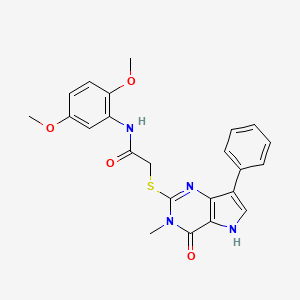 molecular formula C23H22N4O4S B6551035 N-(2,5-dimethoxyphenyl)-2-({3-methyl-4-oxo-7-phenyl-3H,4H,5H-pyrrolo[3,2-d]pyrimidin-2-yl}sulfanyl)acetamide CAS No. 1040639-10-8