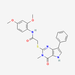 molecular formula C23H22N4O4S B6551036 N-(2,4-dimethoxyphenyl)-2-({3-methyl-4-oxo-7-phenyl-3H,4H,5H-pyrrolo[3,2-d]pyrimidin-2-yl}sulfanyl)acetamide CAS No. 1040639-18-6
