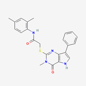 molecular formula C23H22N4O2S B6551059 N-(2,4-dimethylphenyl)-2-({3-methyl-4-oxo-7-phenyl-3H,4H,5H-pyrrolo[3,2-d]pyrimidin-2-yl}sulfanyl)acetamide CAS No. 1040639-47-1