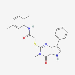 molecular formula C23H22N4O2S B6551067 N-(2,5-dimethylphenyl)-2-({3-methyl-4-oxo-7-phenyl-3H,4H,5H-pyrrolo[3,2-d]pyrimidin-2-yl}sulfanyl)acetamide CAS No. 1040639-54-0